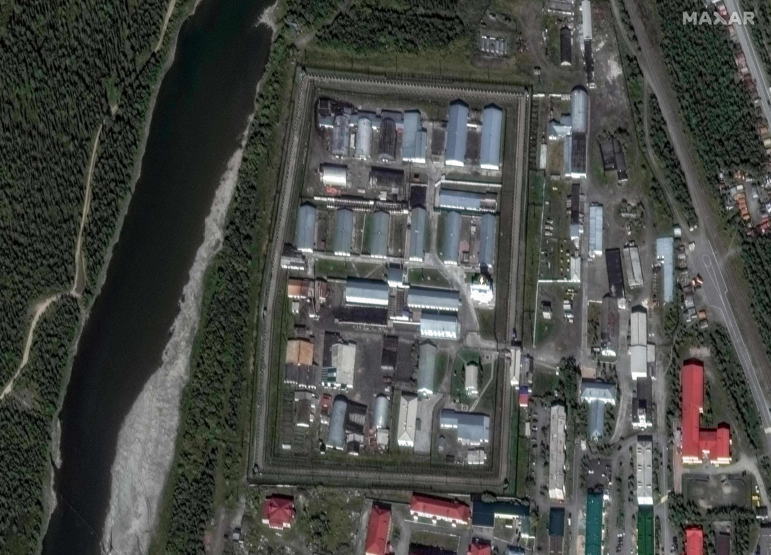 Vista área de la prisión 'Lobo polar' tomada por Maxar Technologies.